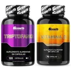 Triptofano 120 Caps + Vitamina D 75 Caps Growth Supplements