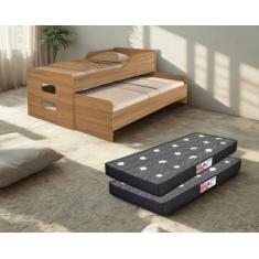 Bicama Bibox Beliche Solteiro Elis Auxiliar 2 Colchões D20 - B&A BENTO