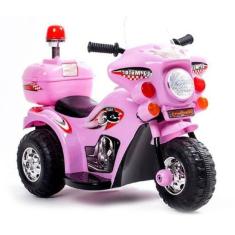 Mini Moto Elétrica Infantil Rosa 7,5V Triciclo Infantil