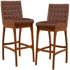 Kit 02 Banquetas Altas Para Cozinha Sala De Jantar Fixa Mila B04 Coran