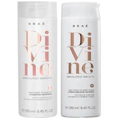 Kit Shampoo e Condicionador Braé Divine 250ml - Profissional Anti-Frizz, Maciez e Brilho Intenso - Kit Hidratação Cabelo de Salão