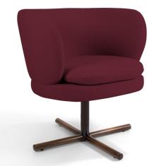 Poltrona Decorativa Melissa Base Xis Giratória Veludo Marsala Domi Móveis