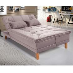 Sofá Cama Berlim Plus Império Estofados Marrom Claro