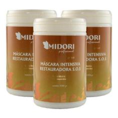 Kit 3 Máscaras Restauradora S.O.S 1Kg Midori Profissional