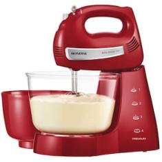 Batedeira Mondial Premium Vermelha Bella Massa Inox B-29 NP com 4 Velocidades e 500W