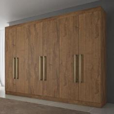 Guarda Roupa 100% Mdf 6 Portas Argos Made Marcs Brauna