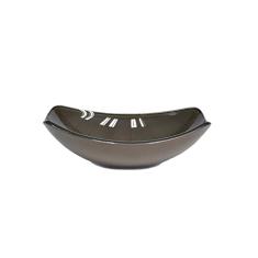 CUBA DE VIDRO OVAL CHANFRADA 46CM MARROM