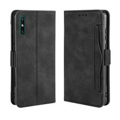Capa com compartimento para cartão para Huawei Enjoy 10e, capa flip carteira com suporte de couro para Huawei Enjoy 10e, capa magnética retrô para celular, capa carteira com compartimentos para