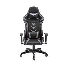 Cadeira Gamer Pelegrin em Couro Pu Reclinável Pel-3003 Preta e Cinza