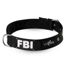 Coleira Premium FBI Cachorro Pet Gato - Viva Petz, Nº10 Preto