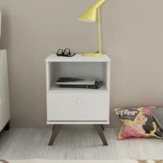Mesa de Cabeceira 1 Gaveta RT 3019 - Movelbento, Branco