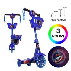 Patinete Capitão América 3 Rodas Brinquedo Criança Com Led - Toys 2U
