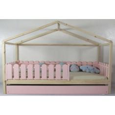 Bicama Montessoriana Solteirão Frente Casinha Colorida Madeira Maciça 