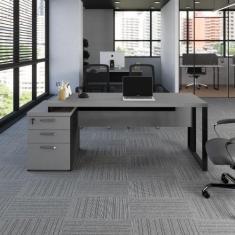 Mesa Diretor Escritório 1,50m a 1,72m 3 Gavetas Pé Metal F5 - F5 Offic