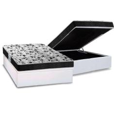 Cama Box Baú Casal: Colchão Espuma Probel D23 Prodormir Advanced + Base Crc Courano White(138x188)