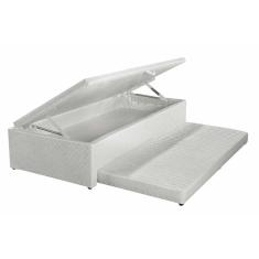 Cama Box Baú C-auxiliar Universal Solteiro Mh1444 Milano Jacquard White (88x188x43) - Herval