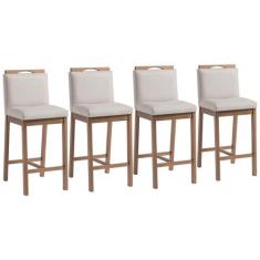 Conjunto 4 Banquetas Madeira Maciça Dani - Ease Móveis