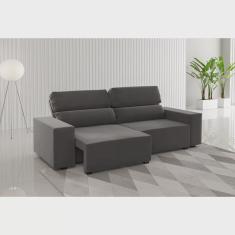 Sofá Retrátil e Reclinável 3 Lugares 200cm Lion Grafite