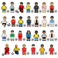 Boneco Jogador De Futebol Selecoes Copa Do Mundo Bloco De Montar