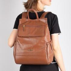 Mochila Antifurto De Couro Suelen Andrea Vinci Feminina-Feminino