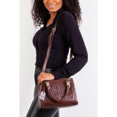 Bolsa baú de couro croco Andressa-Feminino