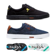 Kit 2 Tênis Casual E 2 Chinelos Polo Joy-Masculino