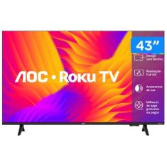 TV 43P AOC LED SMART Roku Wifi FULL HD USB HDMI - 43S5155/78G, 43"