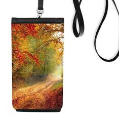 Green Forestry Science Nature Scenery bolsa para celular suspensa bolso preto