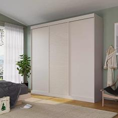 Guarda Roupa Casal 3 Portas de Correr Samambaia Cabecasa Madeiramadeira Off White