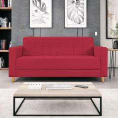 Sofá 2 Lugares 180cm Suede Dallas Maranata Estofados Vermelho