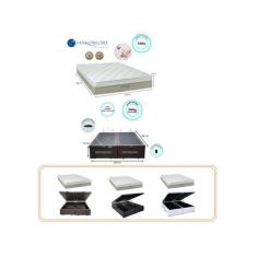 Conjunto Cama Box Baú Casal Queen + Colchão Firme de Molas Ensacadas S