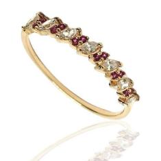 Anel de ouro 18k Aparador Meia Aliança Navete - Elegancy Joias, 23
