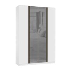 Guarda Roupa 4 Portas 3 Gavetas 159,2 cm com Vidro Reflecta Prata Prim