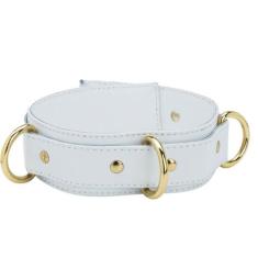 Coleira Feminina Couro Legítimo Branco Choker Kawaii Gargantilha Haraj