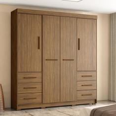 Guarda Roupa Casal 4 Portas 6 Gavetas Estrela - Marafon Móveis