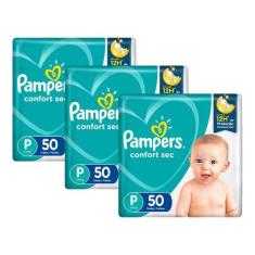KIt Fralda Pampers Confort Sec P com 150 Unidades
