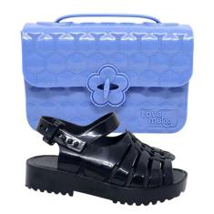 Kit bolsa Infantil menina moderna estilosa e sandalia criança leve mac