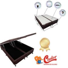 Cama Box Baú Castor King Size 193x203 - Alto Padrão de Qualidade - Res
