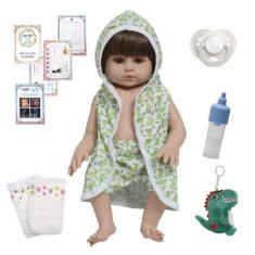 Boneco Reborn Bebê Arthur Saída de Banho Jacarezinho 46cm - Cegonha Re