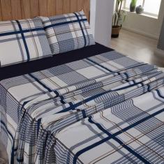 Jogo de Lençol King 4 Peças 200 Fios 100% Agodão Estampado Mariah - Sh