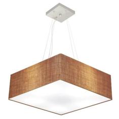 Lustre Pendente Quadrado Vivare Md-4032 C pula Em Tecido 15/5