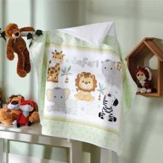 Toalha De Banho Bebê Estampada Safari 100% Algodão Capuz - Dohler, Ver