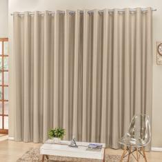 Cortina 2 Mts Sala Quarto Escritório Semiblackout Para Trilho Comum - Bege