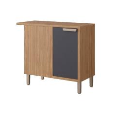 Balcão De Cozinha Eloise Canto Direita-esquerda C-1 Porta E Tampo 92cm Freijo-titanium - Mgm