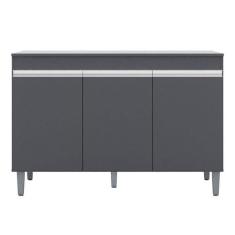 Balcão de Cozinha Manu com Tampo 120 cm Cinza Fosco - AJL - AJL Móveis