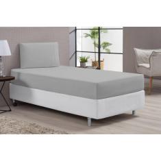 Lençol Macio Cama Solteiro 400 Fios Cinza