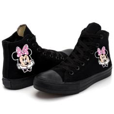 Tênis Star Novo Bota Minnie Masculino E Feminino Novidade, Preto, Pret
