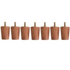 Kit 7 Pés Para Cama Box Solteiro Mel Cama Baú Casal 6cm - Zanline