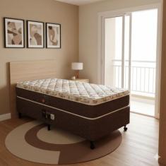 Cama Box Solteiro Castor Class Pocket Hibrido 88x188x52 + Box Castor, 