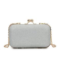 JENAGREEN Bolsa feminina clutch com corrente, Prata